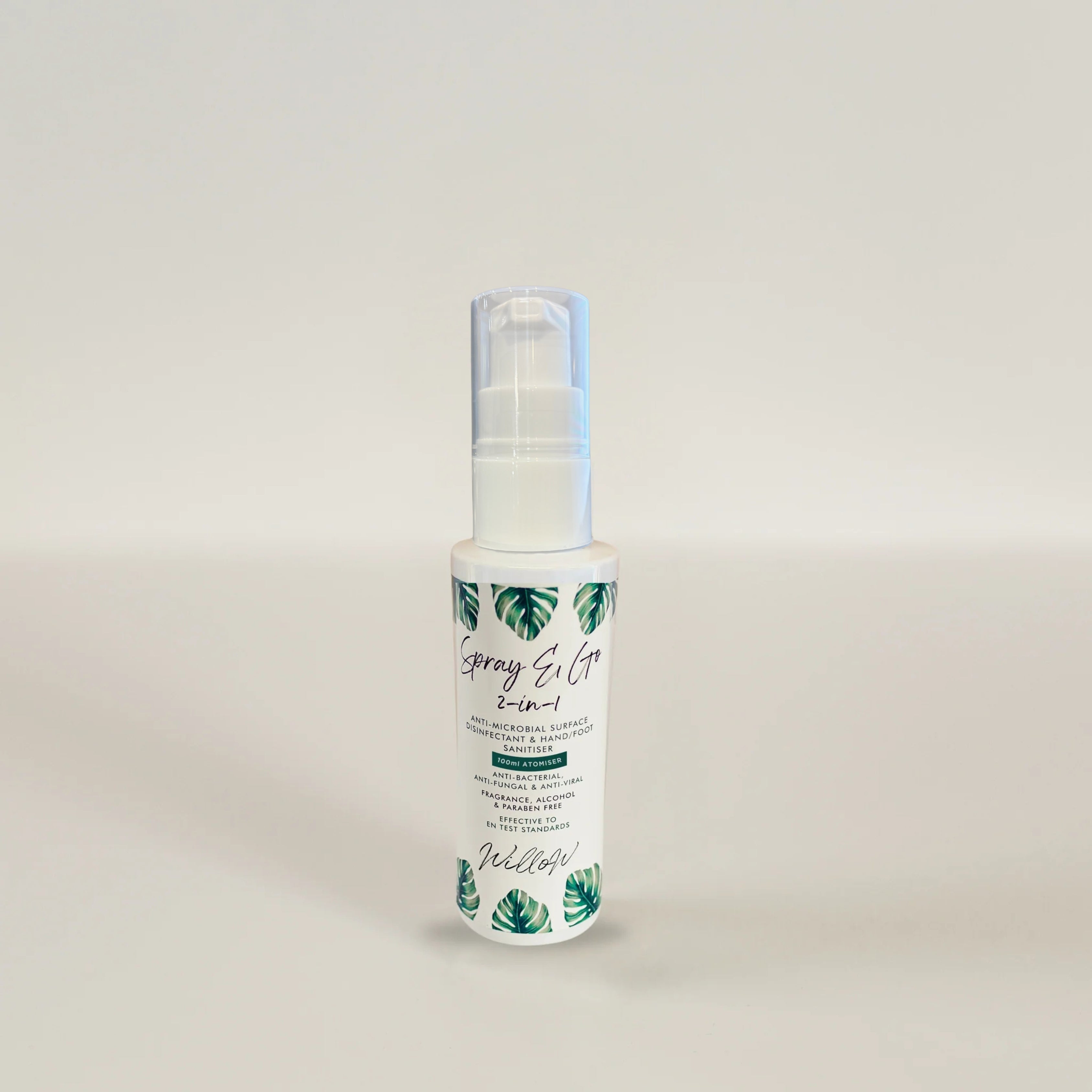 a 100ml bottle of willow spray and go labelled for hygiene purposes