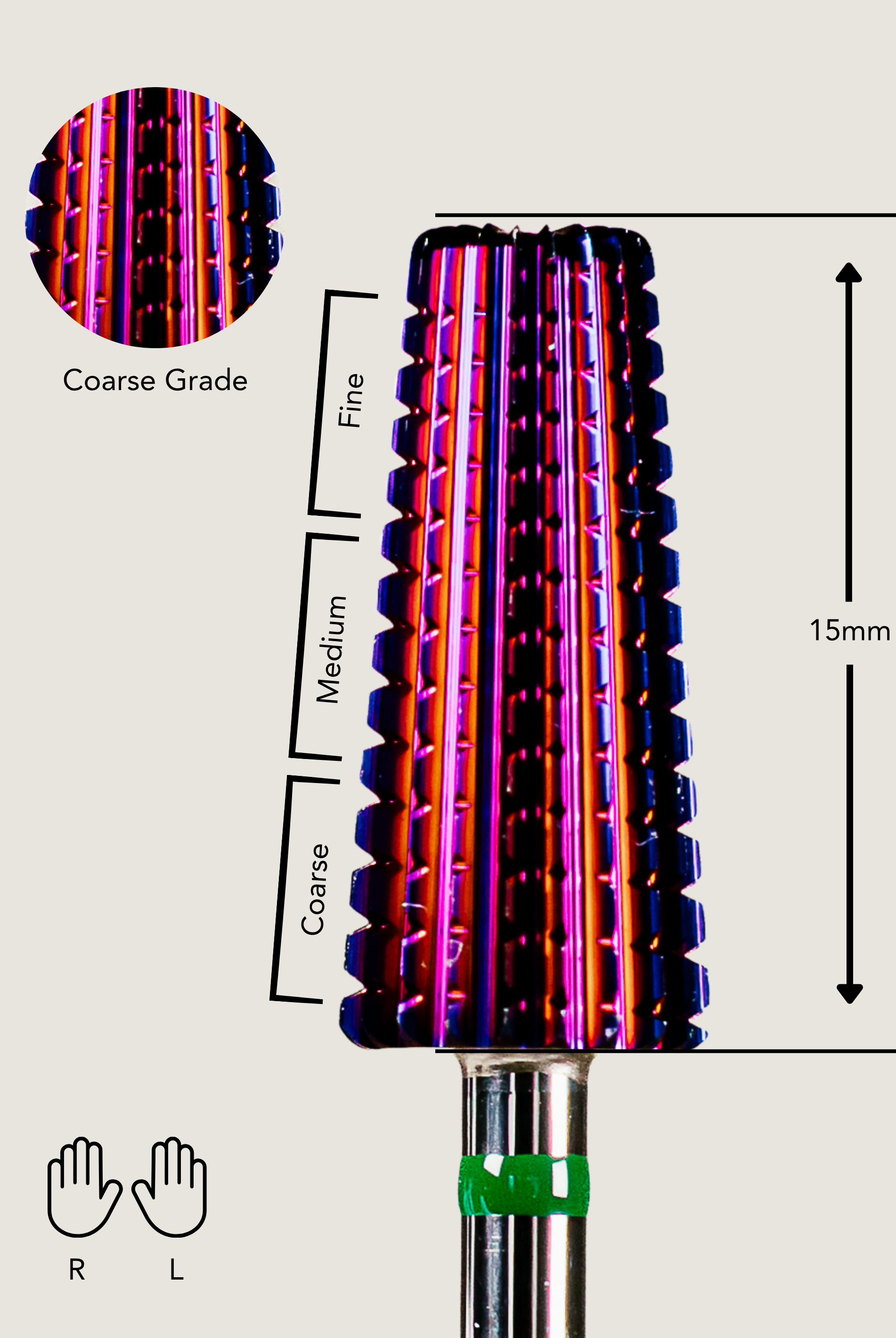 5-in-1 e-file bit with specifications