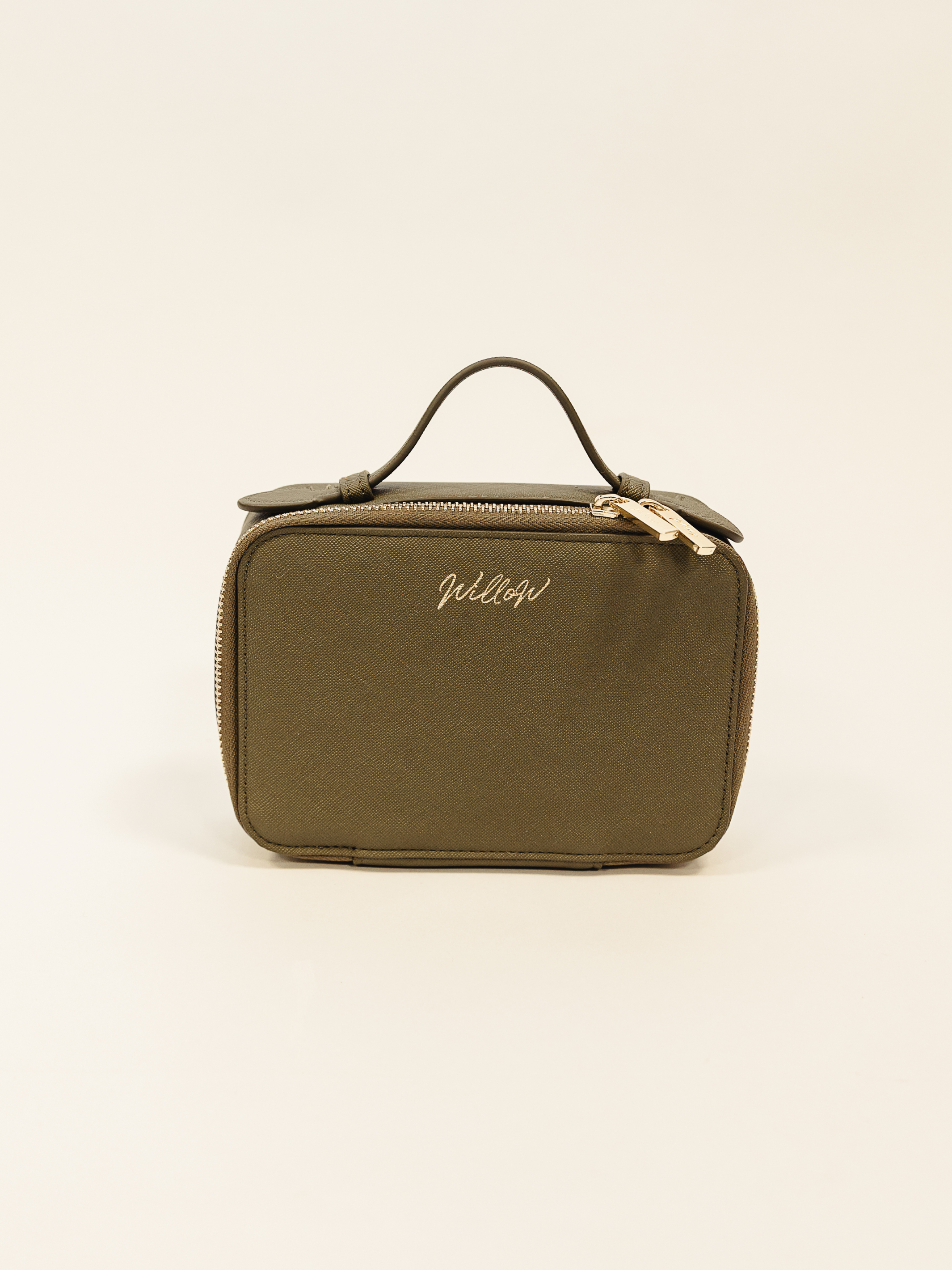 compact travel case in khaki designed to carry your e-file, bits and tools securely
