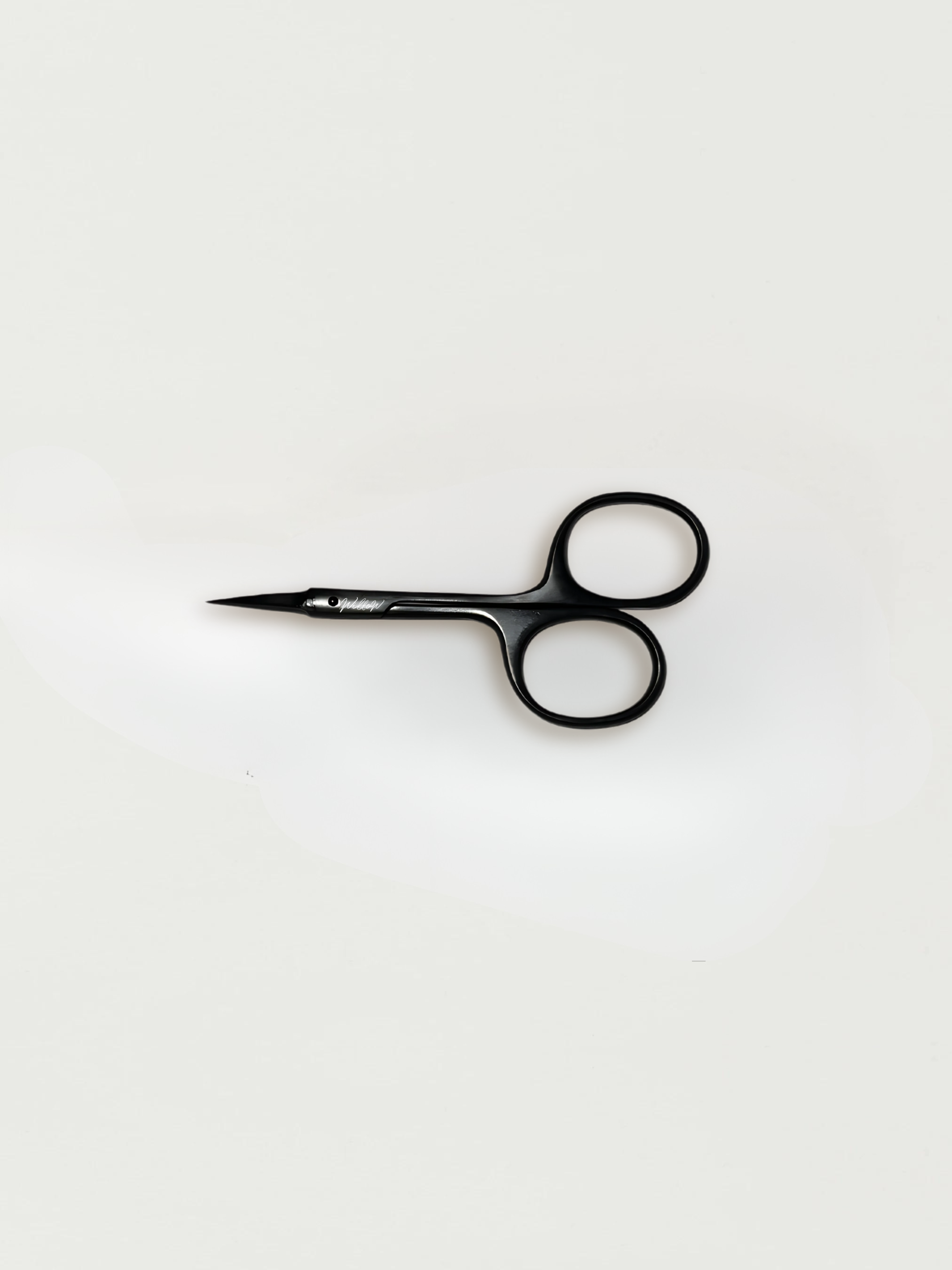 Black cuticle scissors with Willow branding
