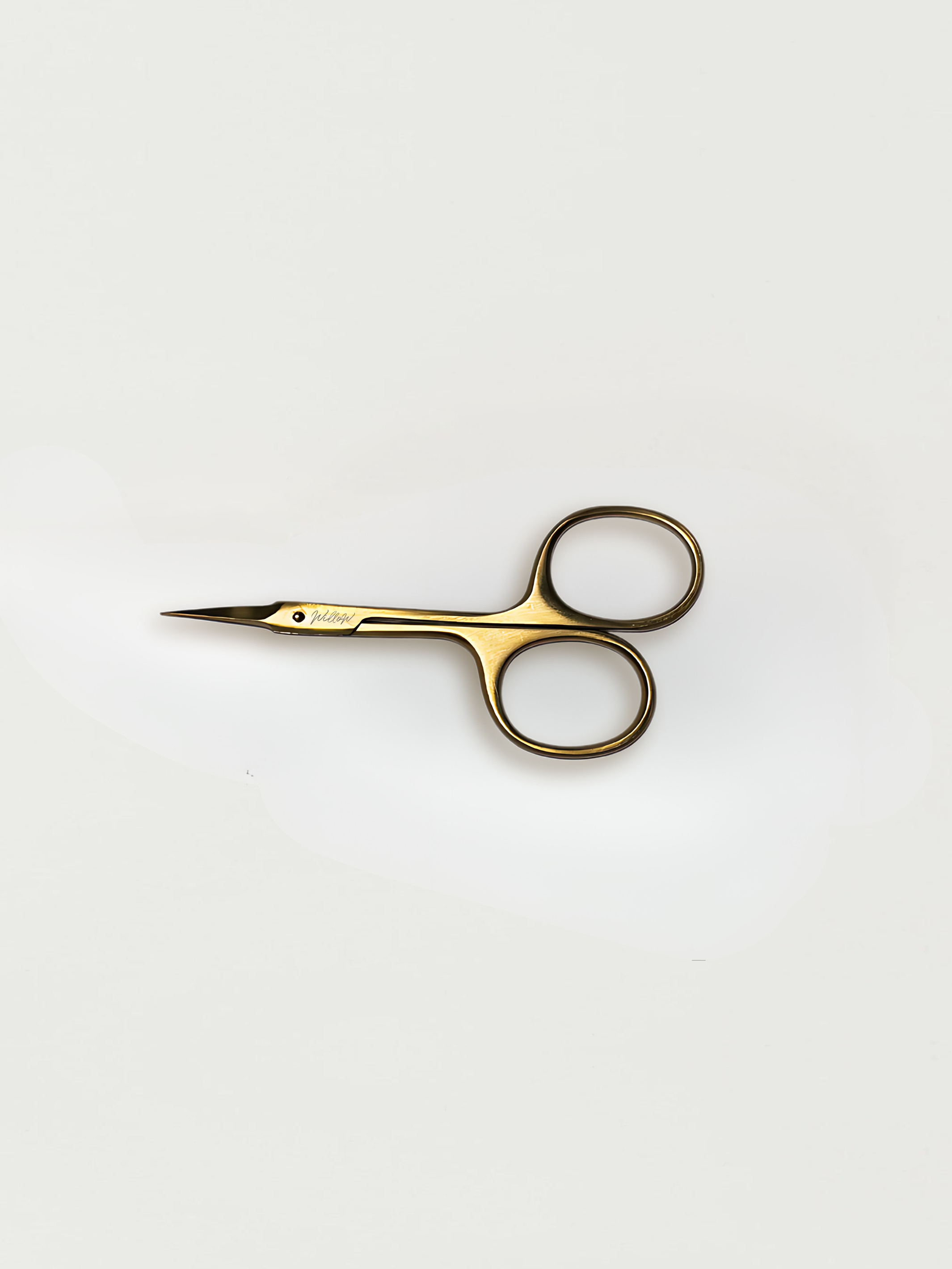 Gold cuticle scissors with willow branding