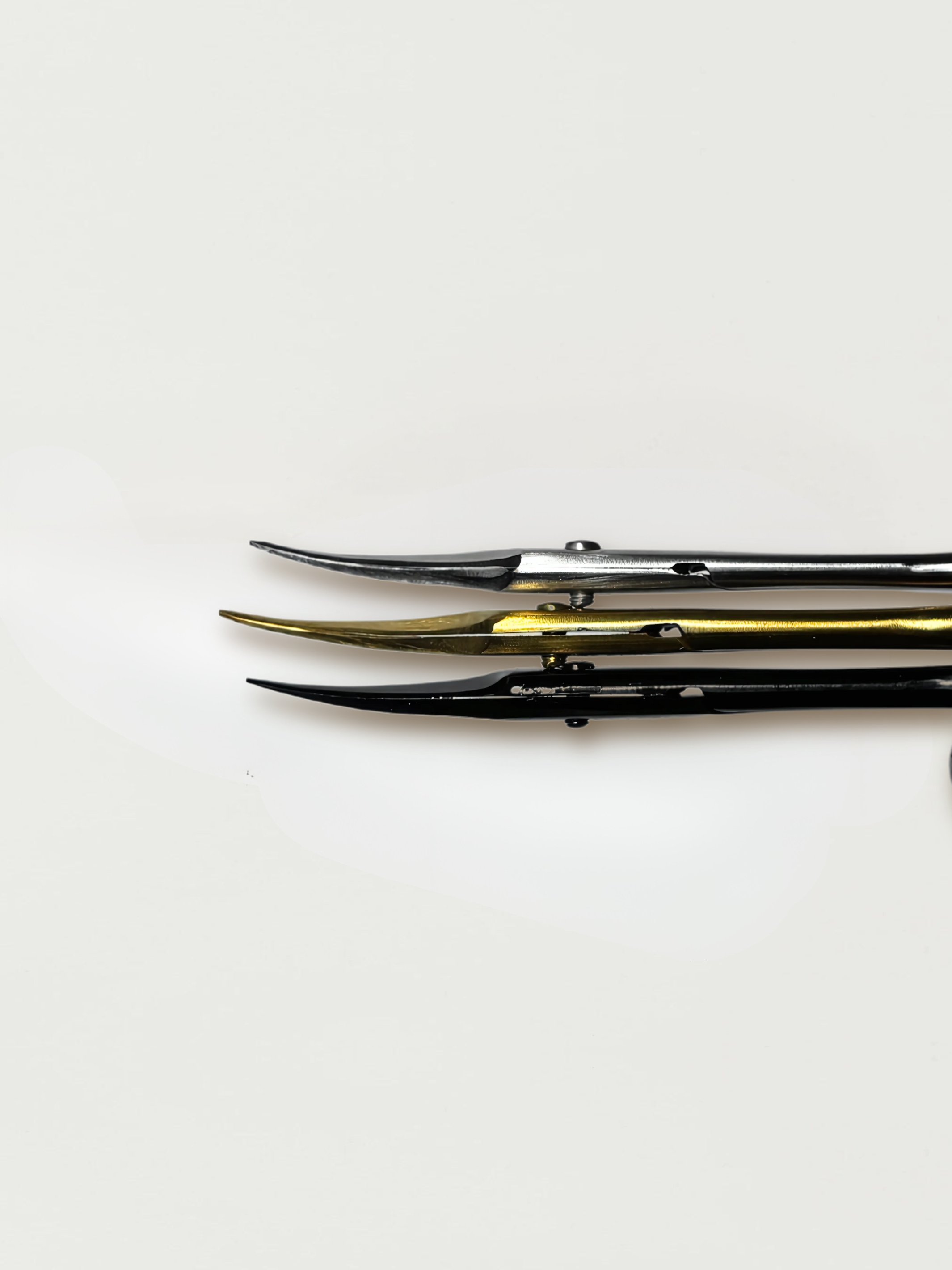 Close up showing the blades of the cuticle scissors