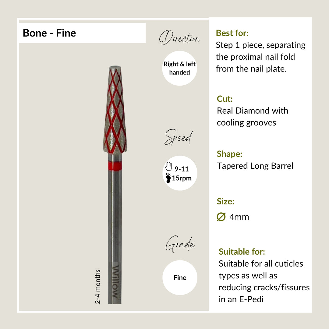 Bone Long Tapered Barrel - 4mm - Fine
