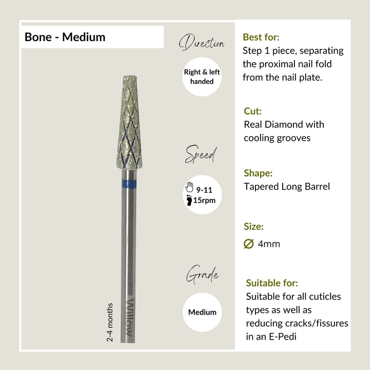 Bone Long Tapered Barrel - 4mm - Medium